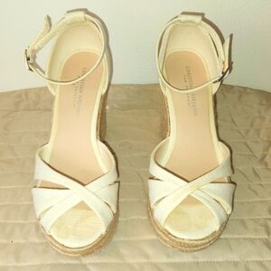 Christian Siriano Solstice White Wedge Sandal size 8